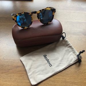 illesteva leonard mirrored sunglasses blue